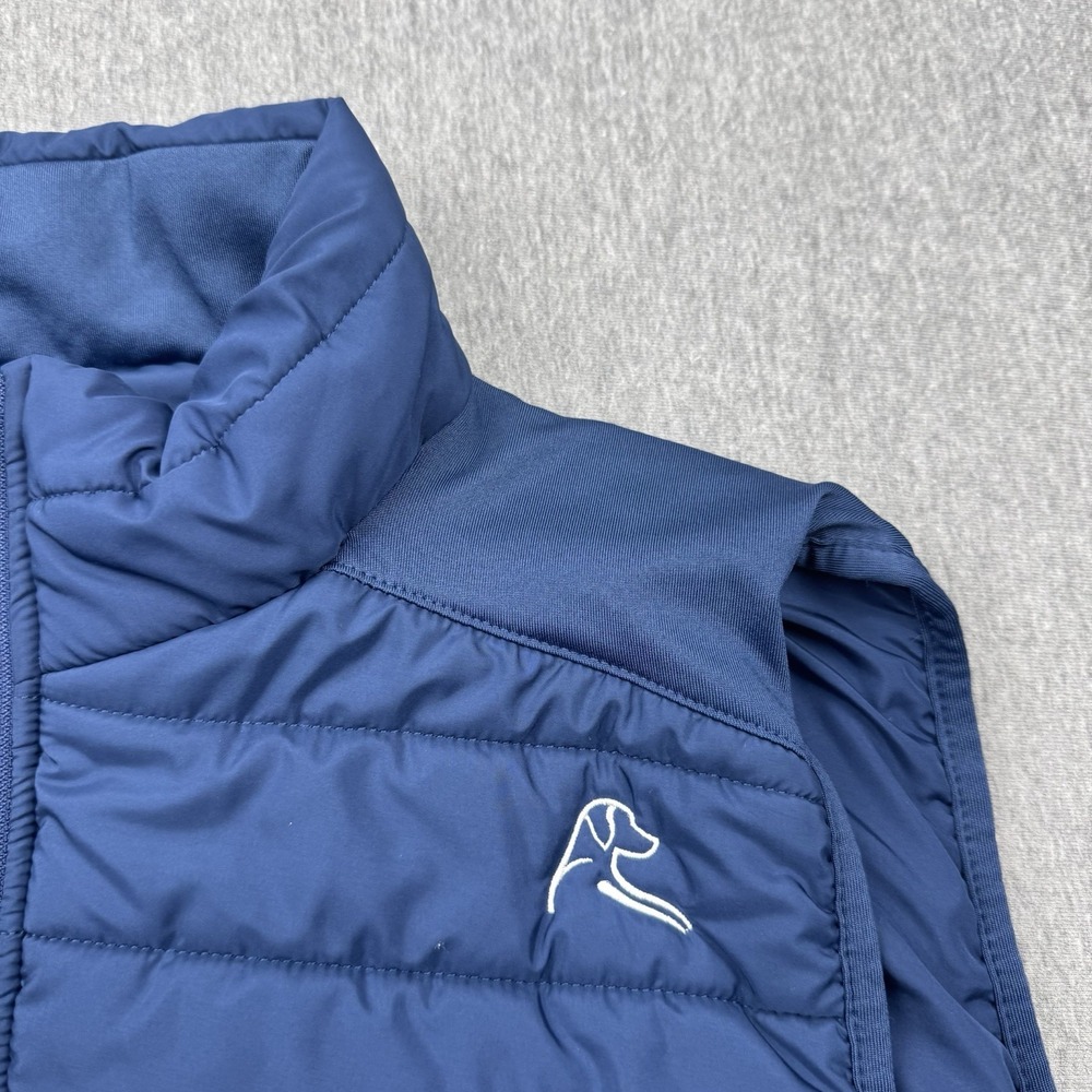 Rhoback Fulton Performance Vest Mens Sz M Navy Blue Quilted Puffer US Flag Golf - Picture 4 of 16